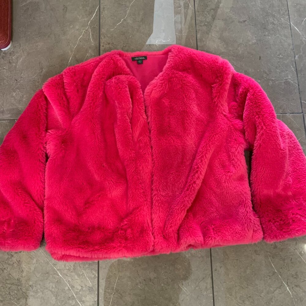 Woman's pink fluffy jacket